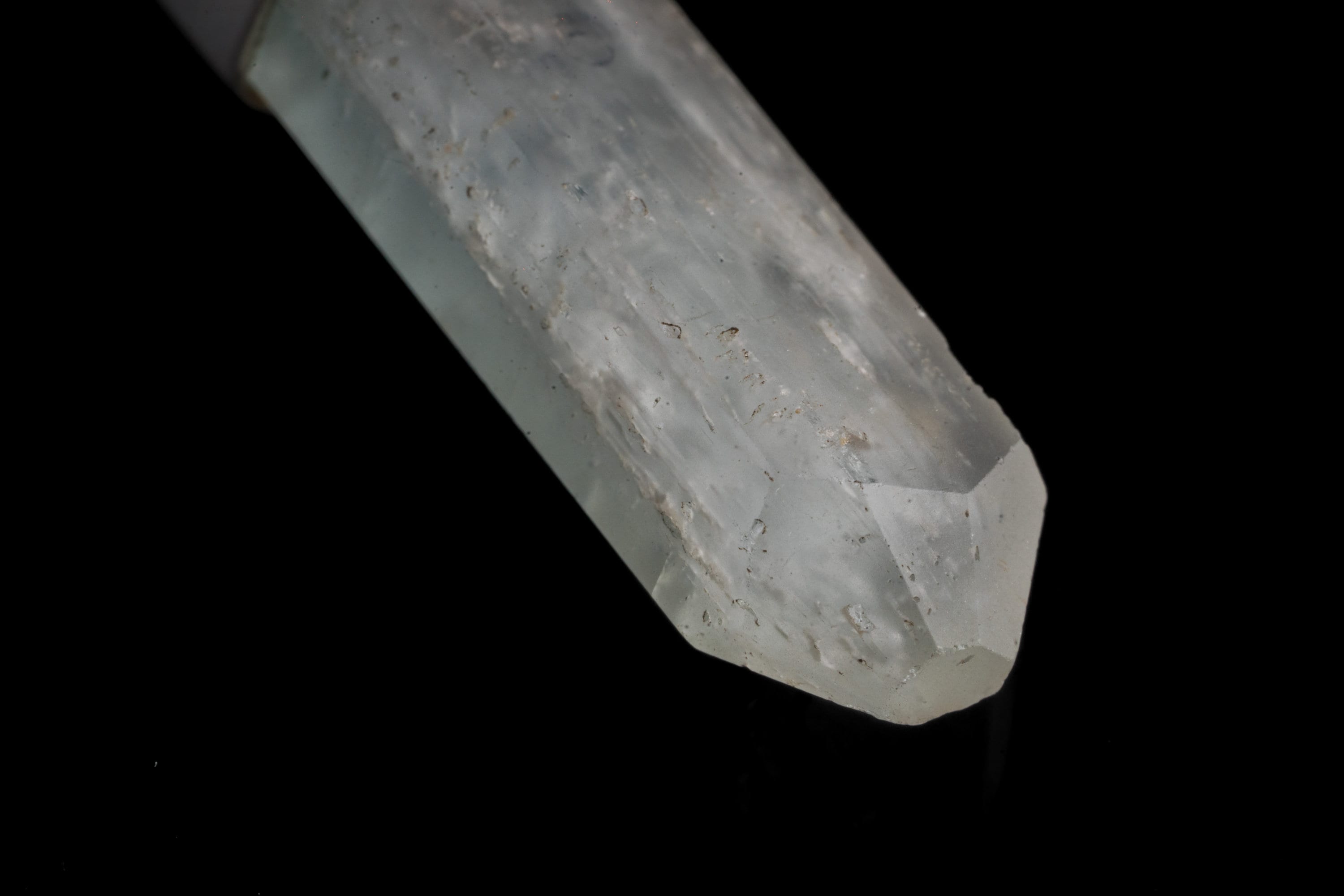 Gorgeous Polished Aquamarine, American Herkimer Diamond - Matt Brushed Sterling Silver - Crystal Pendant Neckpiece NO.8