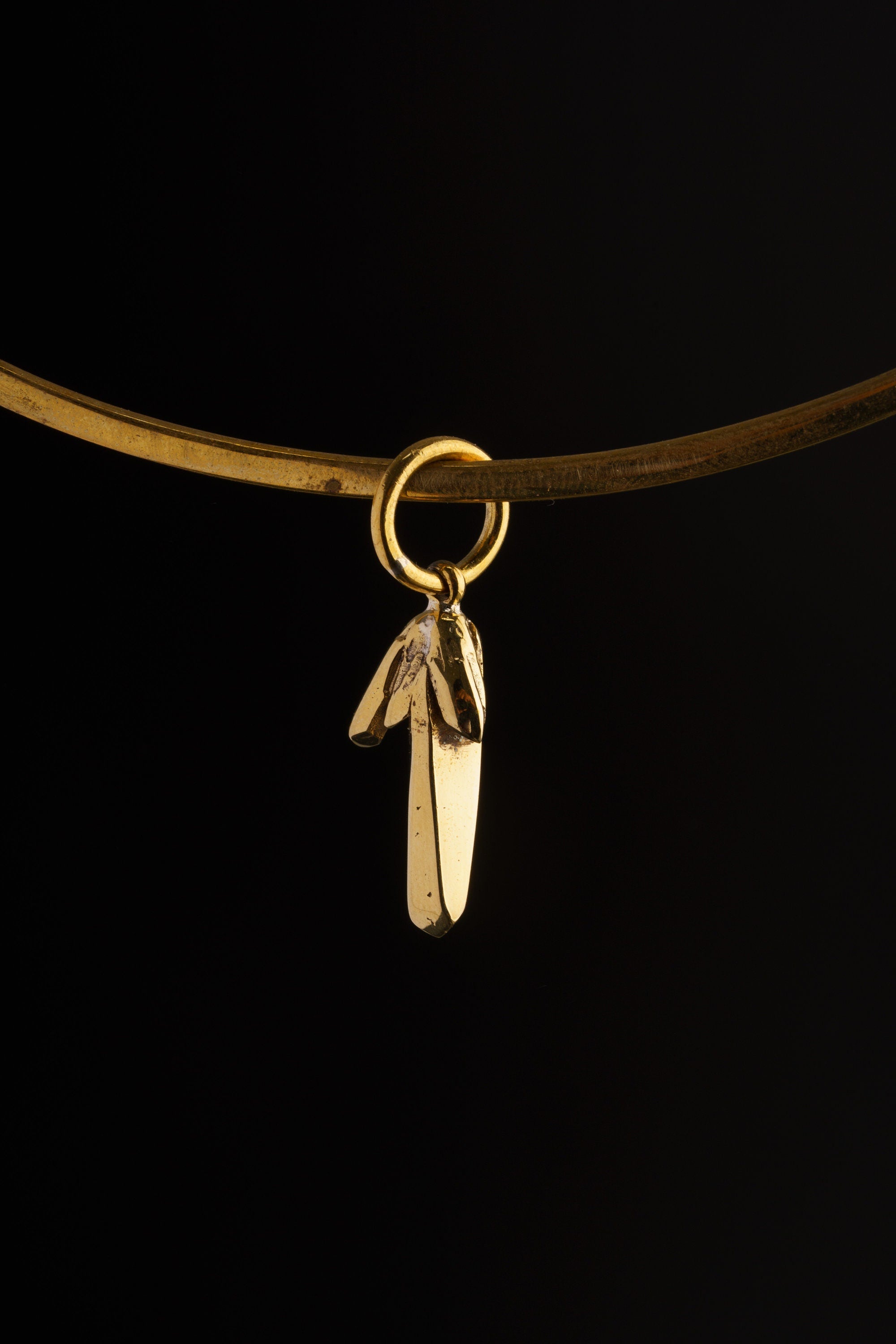 Beautiful Small Himalayan Quartz Cluster Specimen - Gold plated Brass Cast Replica - Necklace Pendant