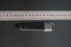 Dark Elixir: Rare and Long Dark Lemurian Laser Manifestation Smokey Quartz - Sterling Silver Crystal Pendant