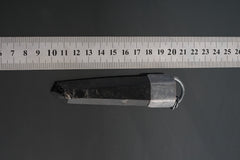 Ethereal Resonance: Rare and Long Dark Lemurian Laser Manifestation Smokey Quartz - Sterling Silver Crystal Pendant