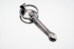 Cut Clear Quartz Generator - Spice / Ceremonial Spoon - 925 Cast Silver - Oxidised & Brush Textured - Crystal Pendant Necklace