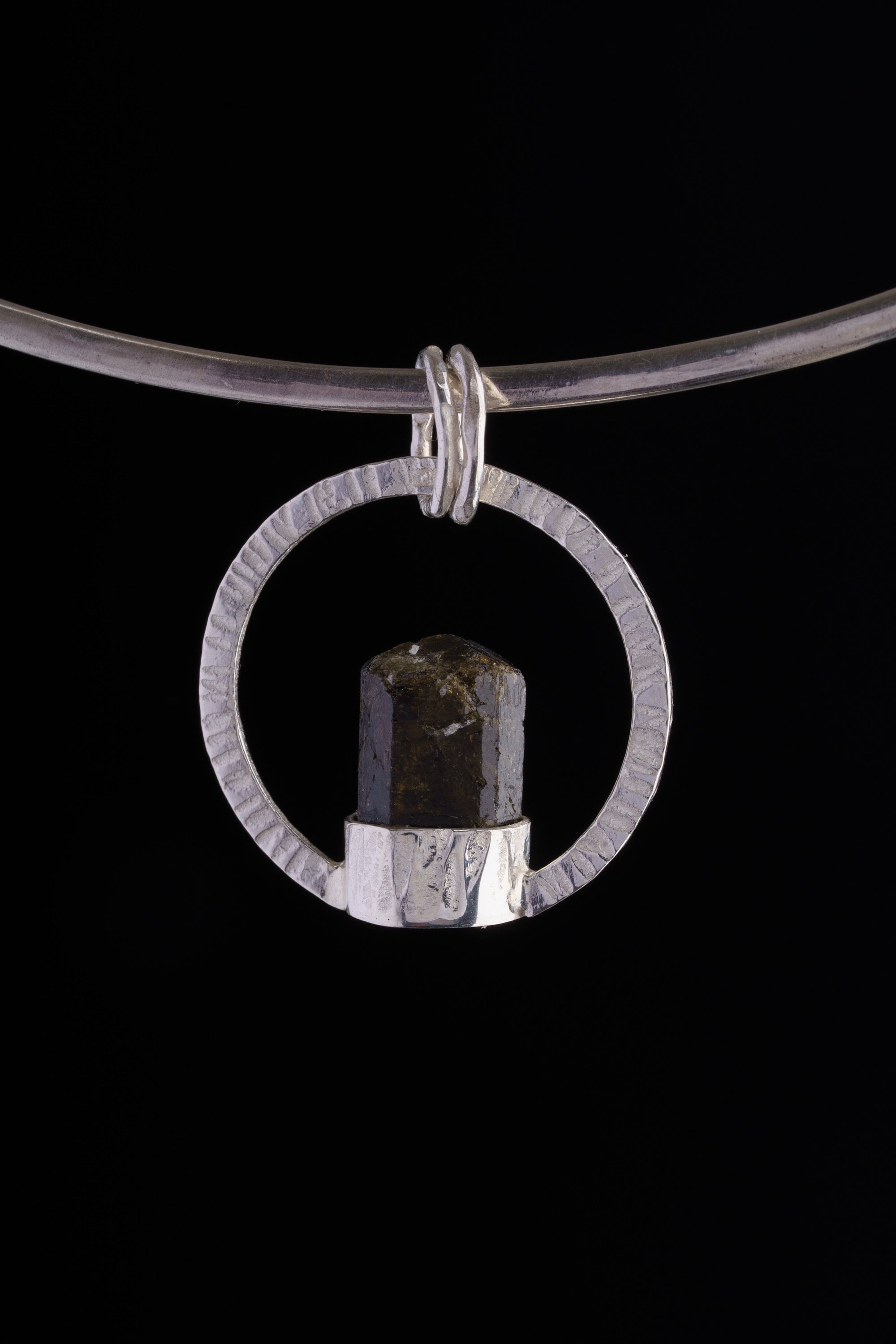 Ethereal Portal - Gem Grade Himalayan Tourmaline - Sterling Silver Circular Pendant