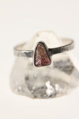 Enchanted Spectrum - Sterling Silver Ring with Watermelon Tourmaline - Size 8 US - NO/01