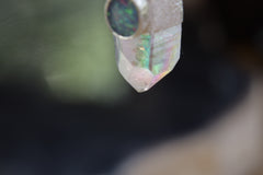 Galactic Harmony: Opal/Angel Aura Quartz & Opal Doublet - High Shine Sterling Silver Crystal Pendant - NO/02
