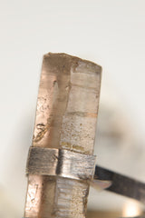 Torrington Radiance: Textured & Oxidised Sterling Silver Ring with Natural Australian Smoky Citrine Quartz - Size 9 - NO/03