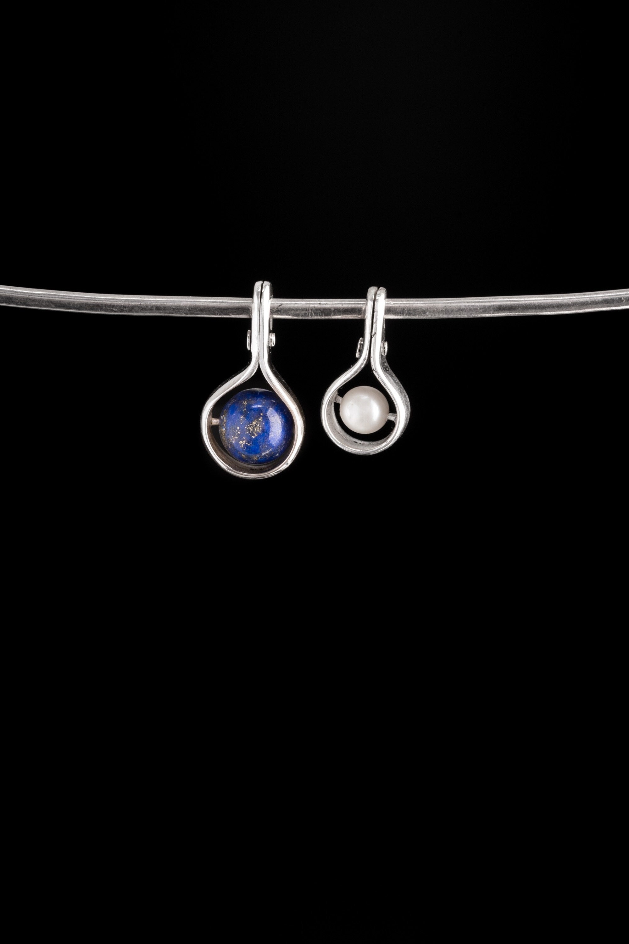 Celestial Orbis Pendant: Lapis Lazuli - Sterling Silver Pendant