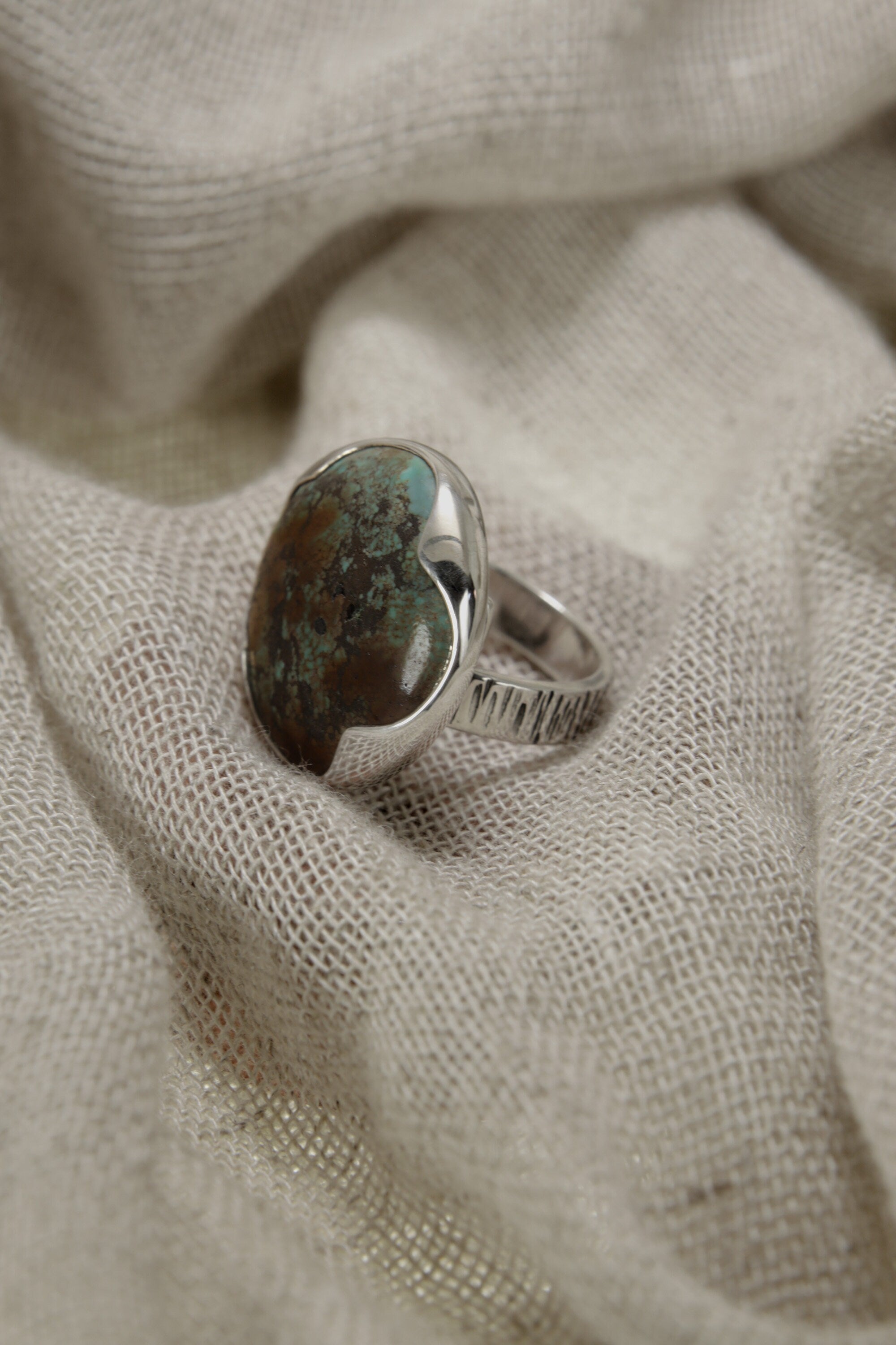 Himalayan Serenity: Adjustable Sterling Silver Ring with Himalayan Turquoise - Unisex - Size 5-12 US