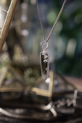 Luminous Peak: Sterling Silver Pendant with Himalayan Chlorite Quartz and Opal - High Shine & Sand Textured - NO/06