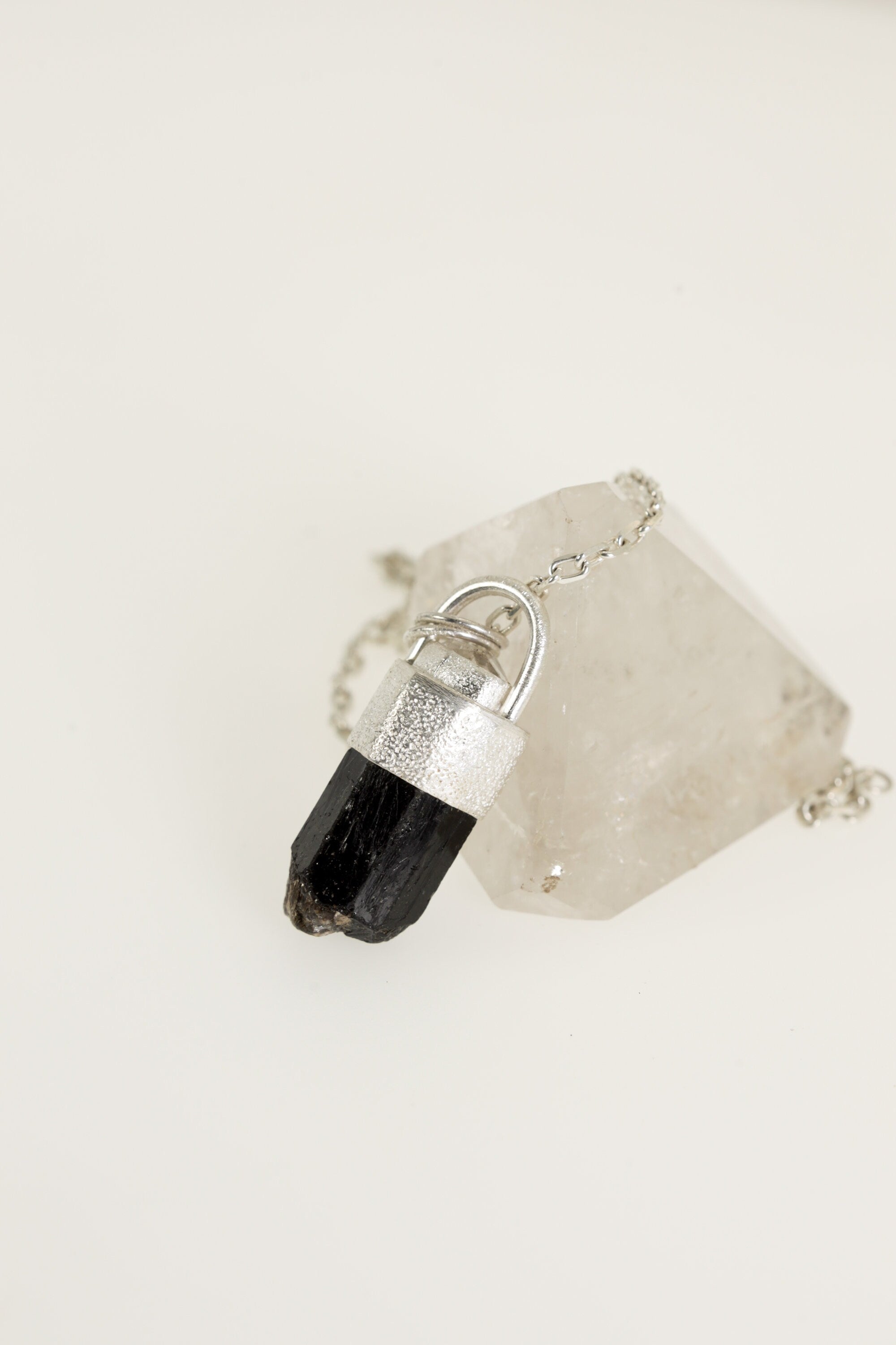 Earthen Brilliance: Sterling Silver Pendant with Himalayan Terminated Brown Dravite Tourmaline and Diamond - Sand Texture Finish - NO/08