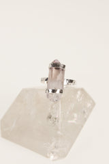 Healing Amethyst Self-Healed Vera Cruz Rin-Hammered & Shiny Finish - Sterling Silver Ring - Size 6 3/4 US
