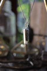 Luminous Peak: Sterling Silver Pendant with Himalayan Chlorite Quartz and Opal - High Shine & Sand Textured - NO/05