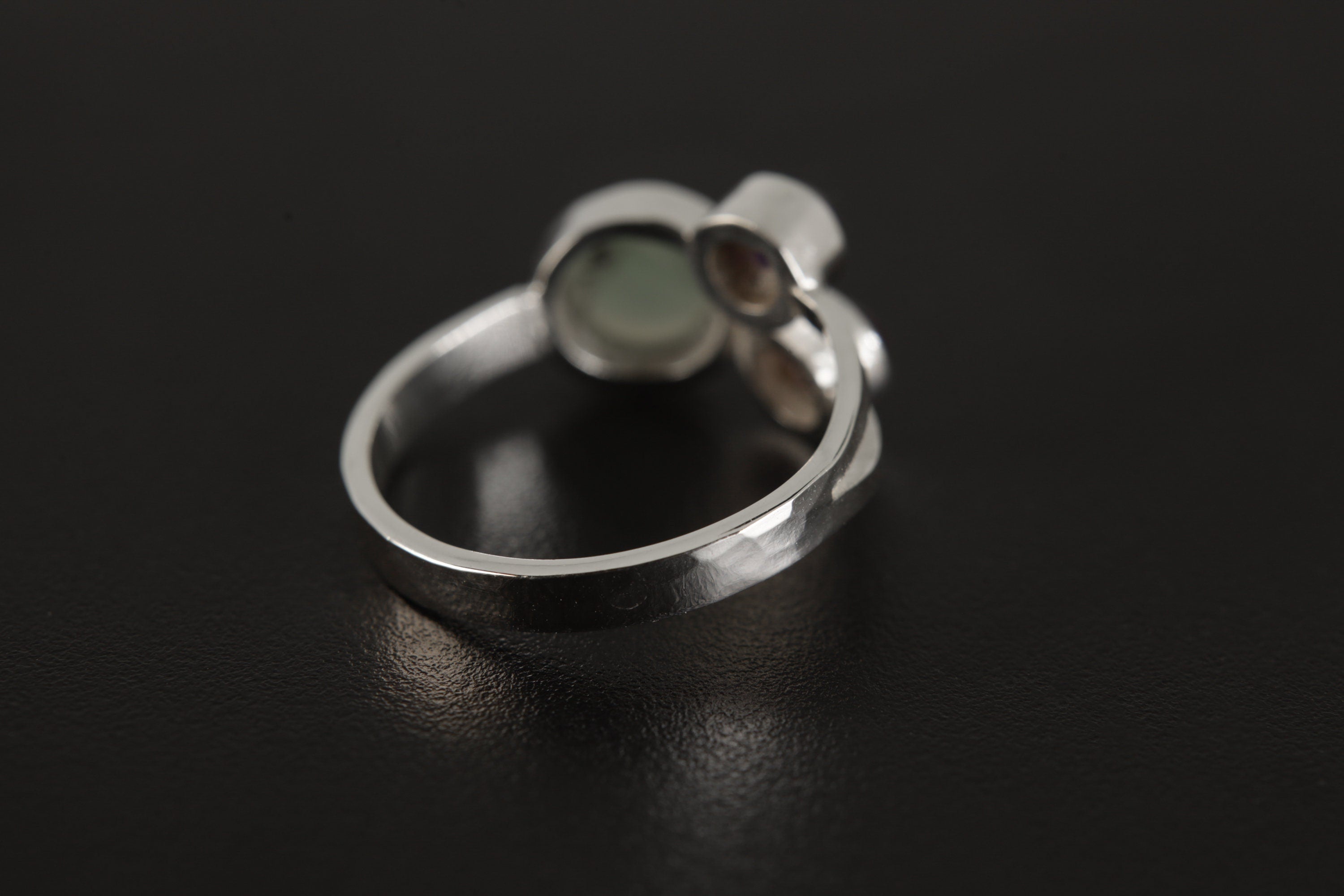 Amethyst & Aquamarine Harmony - Ring Adjustable - Sterling Silver Ring - Unisex - Size 5-12 US