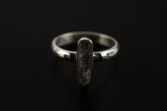 Vera Cruz Elegance - Sterling Silver Ring - Hammer Textured & Shiny Finish - Size 5 US