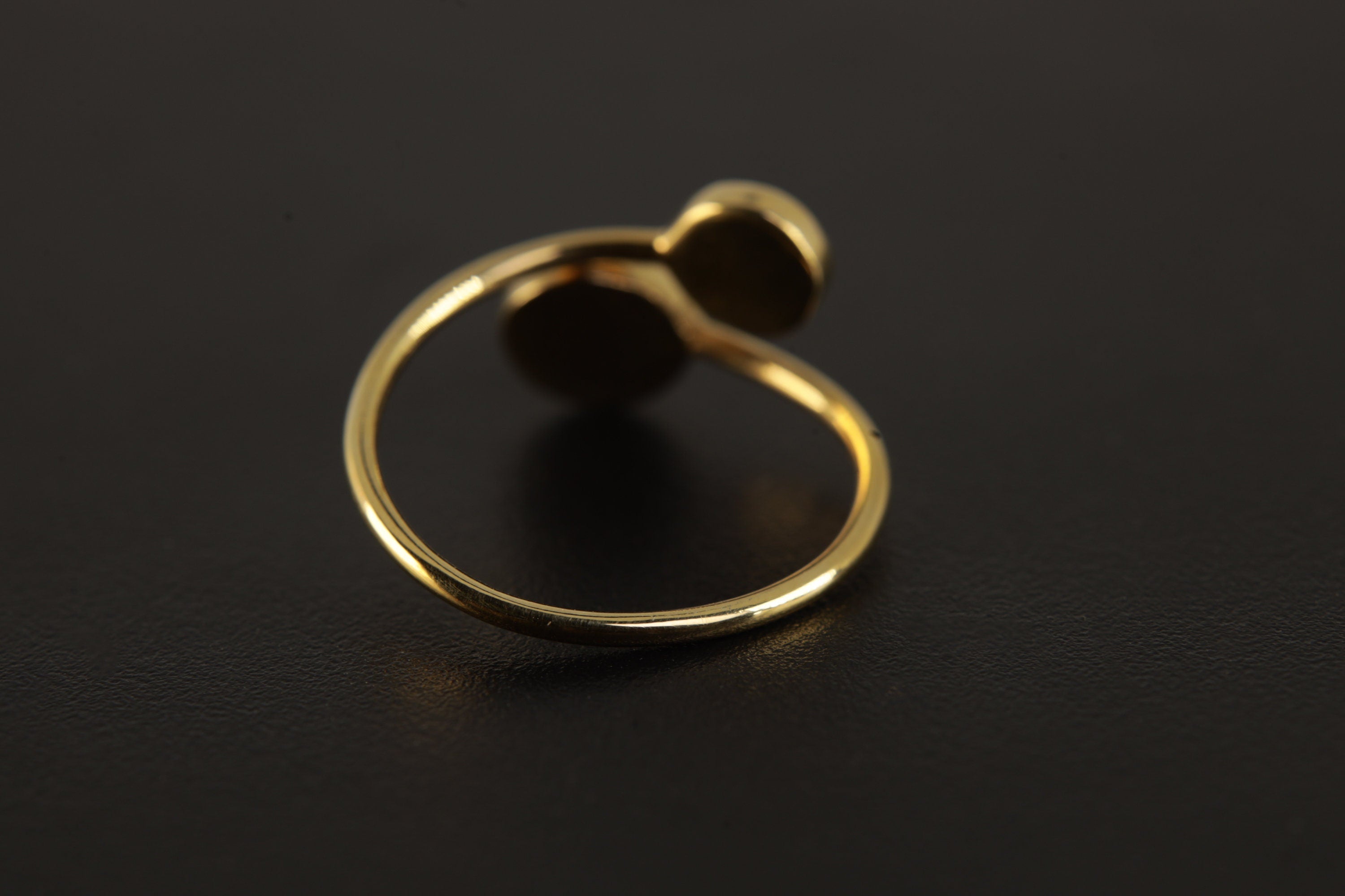 Golden Eclipse Adjustable Ring - Gold Plated Sterling Silver Ring - Labradorite & Rose Quartz - Unisex - Size 5-12 US