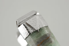 Australian Hexagonal Chunky Raw Gem Aquamarine - Stack Pendant - Organic Textured 925 Sterling Silver - Crystal Necklace