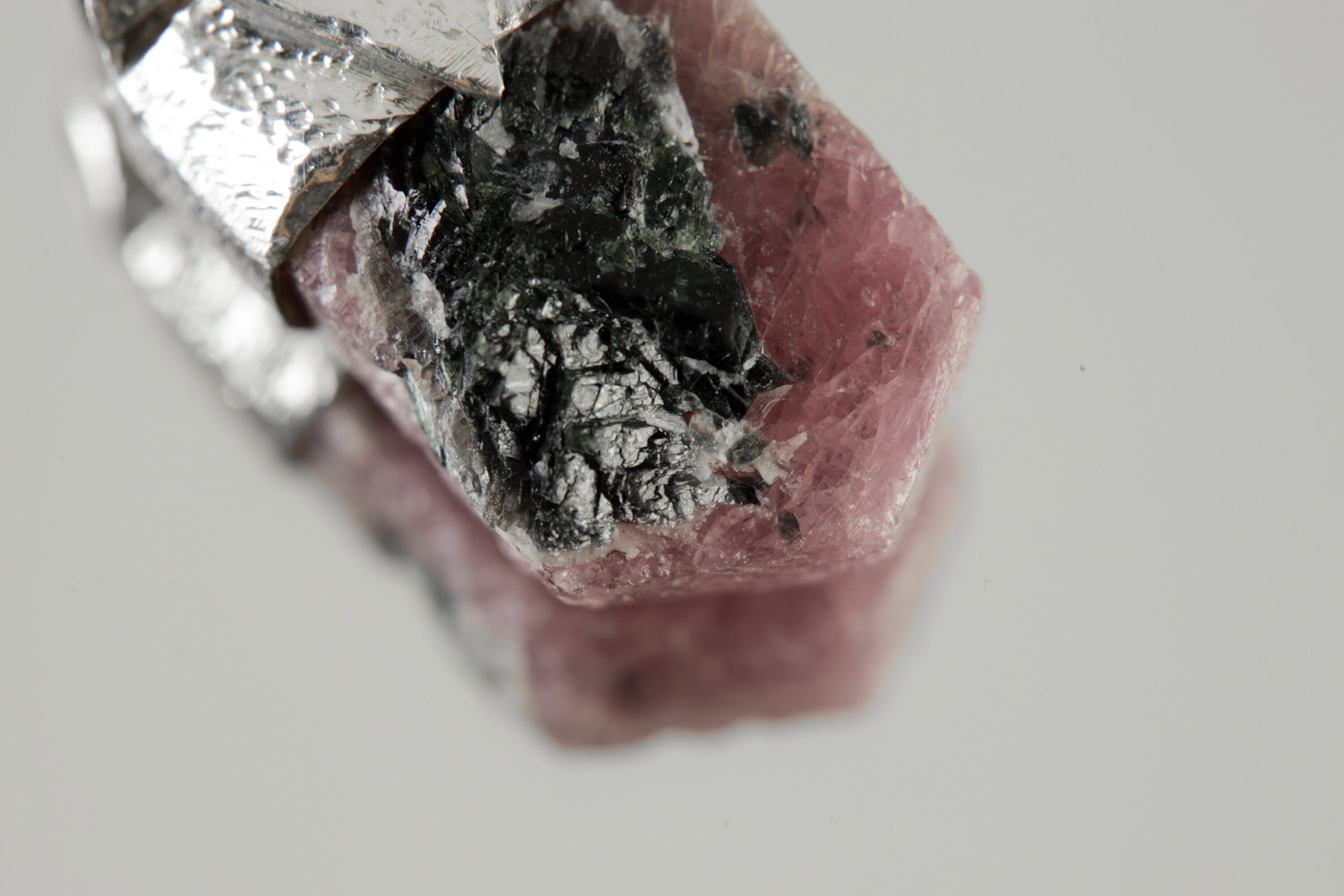 Hexagonal Raw Gem Ruby with Black Mica - Stack Pendant - Organic Textured 925 Sterling Silver - Crystal Necklace